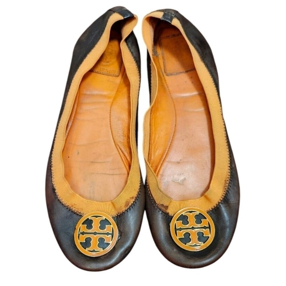 Tory Burch brown and orange ballet flats. Size 7.5 - Picture 2 of 9